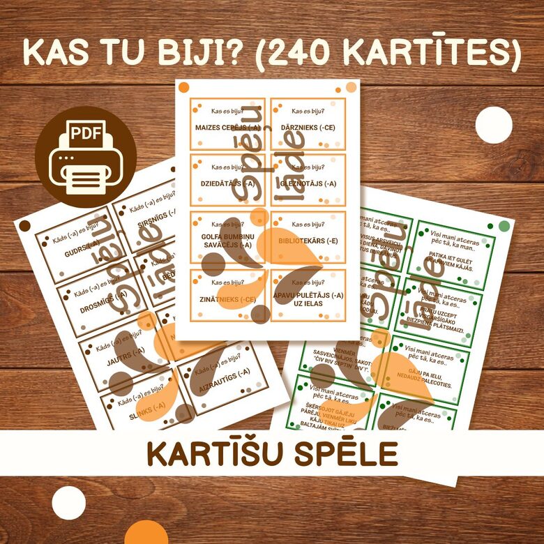 SPĒLE "KAS TU BIJI?" (240 KARTĪTES)